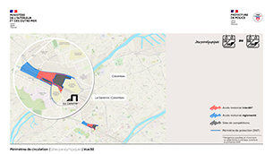 Carte des périmètres de circulation dans les Hauts-de-Seine (92)