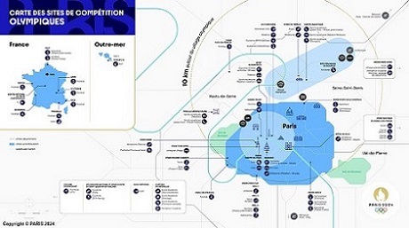 Lire la carte des sites de compétition olympiques sur Paris2024.org