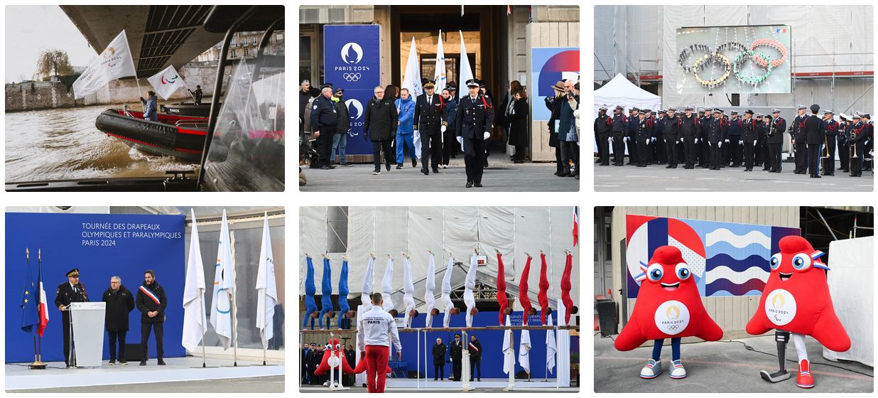 Envoie vers le diaporama d'image de la cérémonie d'accueil des drapeaux à j-200 des JO