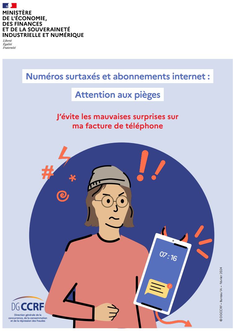 Affiche décorative : numéros surtaxés et abonnements internet : attention aux pièges
