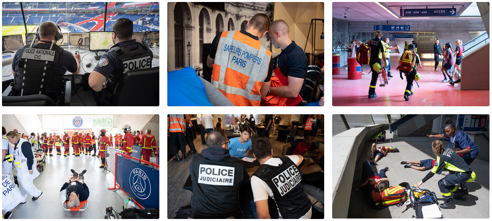 envoie vers le diaporama de la simulation de gestion de crise au Parc des Princes