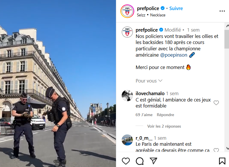 Post de la Préfecture de Police sur Instagram - ouvre une nouvelle fenêtre