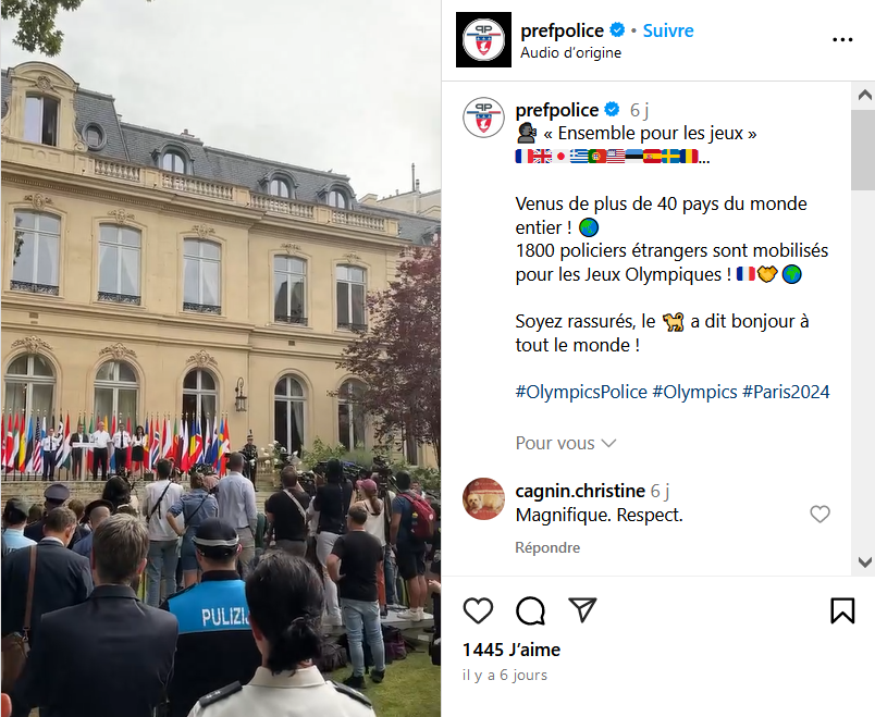 Post de la Préfecture de Police sur Instagram - ouvre une nouvelle fenêtre