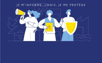 Transcription textuelle : "Je m'informe, j'agis, je me protège"