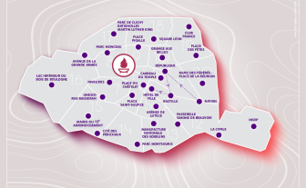 Carte relais de la Flamme Paralympique du 25 au 28 août 2024 - Paris